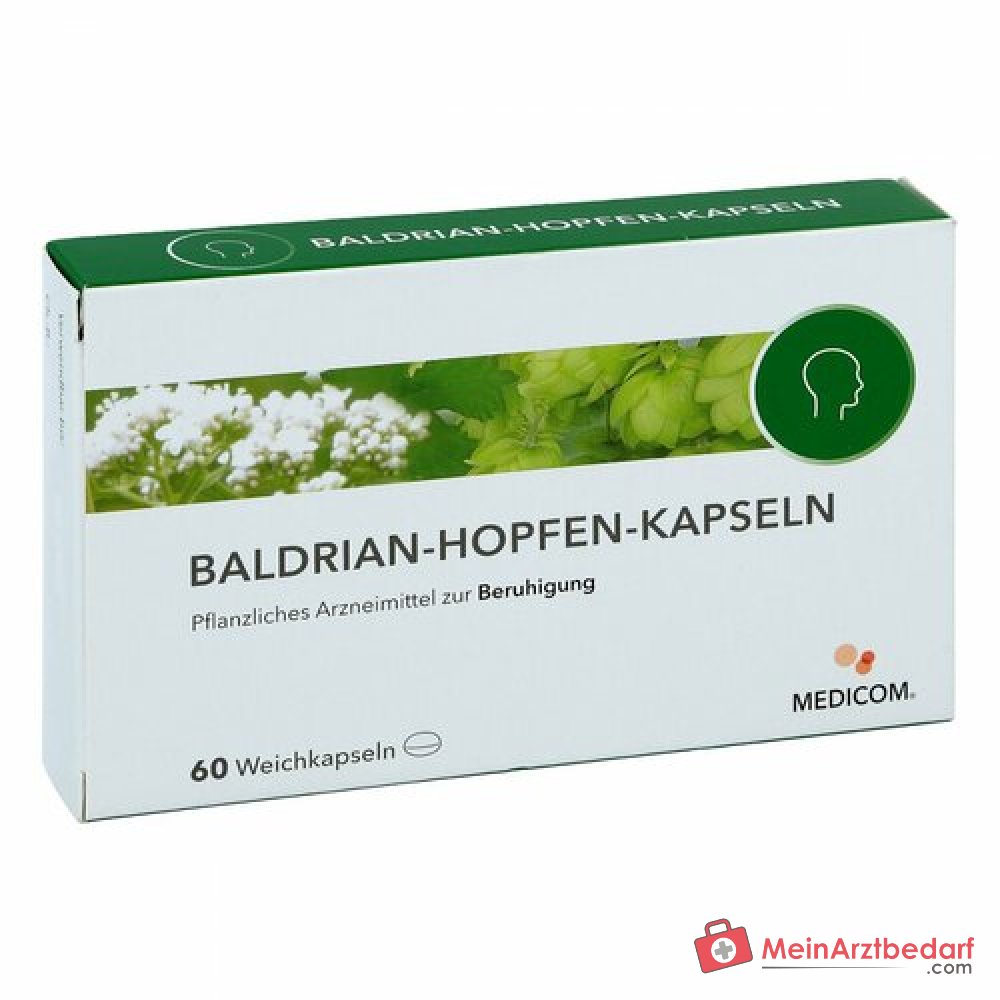 Cápsulas de Valeriana-Lúpulo (Valeriana y Lúpulo) medicamento vegetal, 60 uds.
