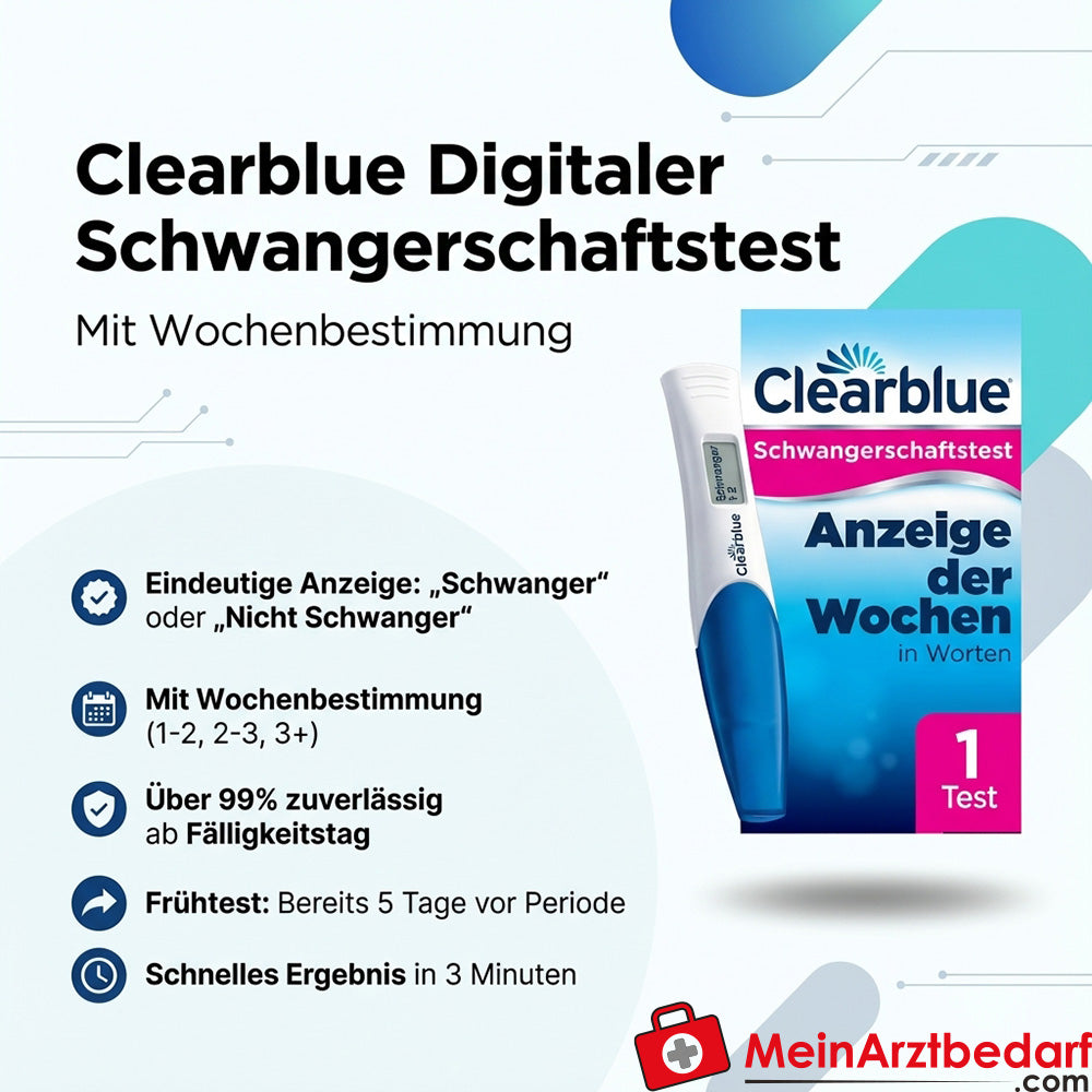 Clearblue Test de grossesse digital avec détermination de la semaine 1 pc.