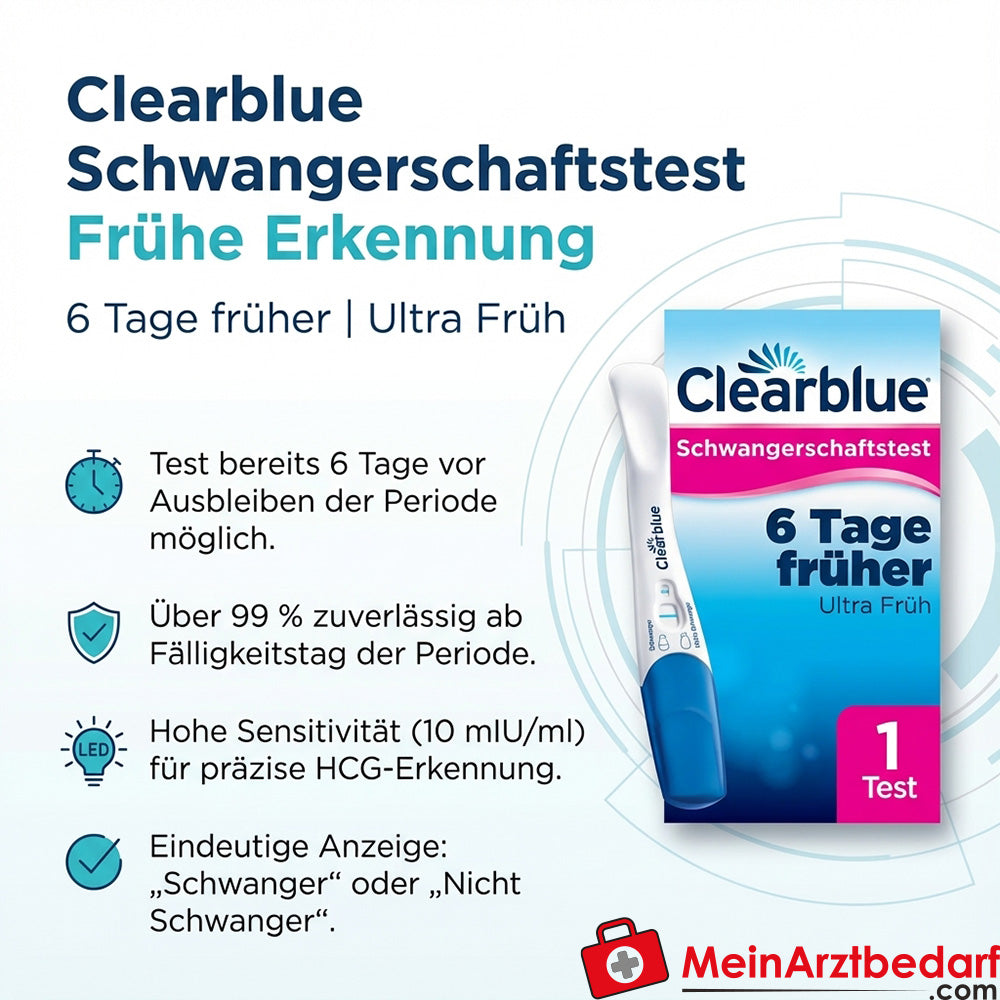 Clearblue Test di Gravidanza Rilevamento Precoce 10 mIU/ml Test Stick 1 pezzo