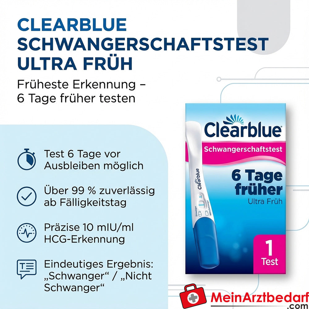 Clearblue Test di Gravidanza Rilevamento Precoce 10 mIU/ml Test Stick 1 pezzo