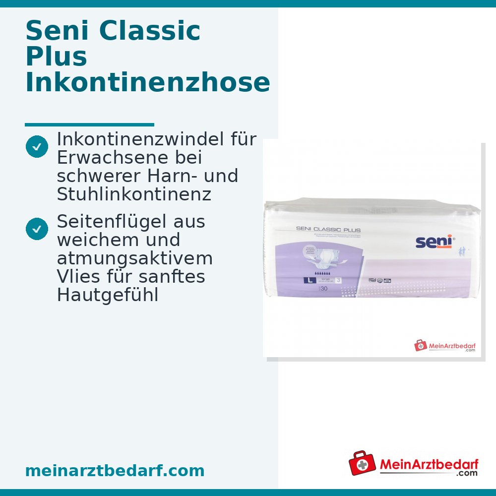 Seni Classic Plus L incontinentiebroekje maat L voor matig urineverlies indicator absorberende kern ademend