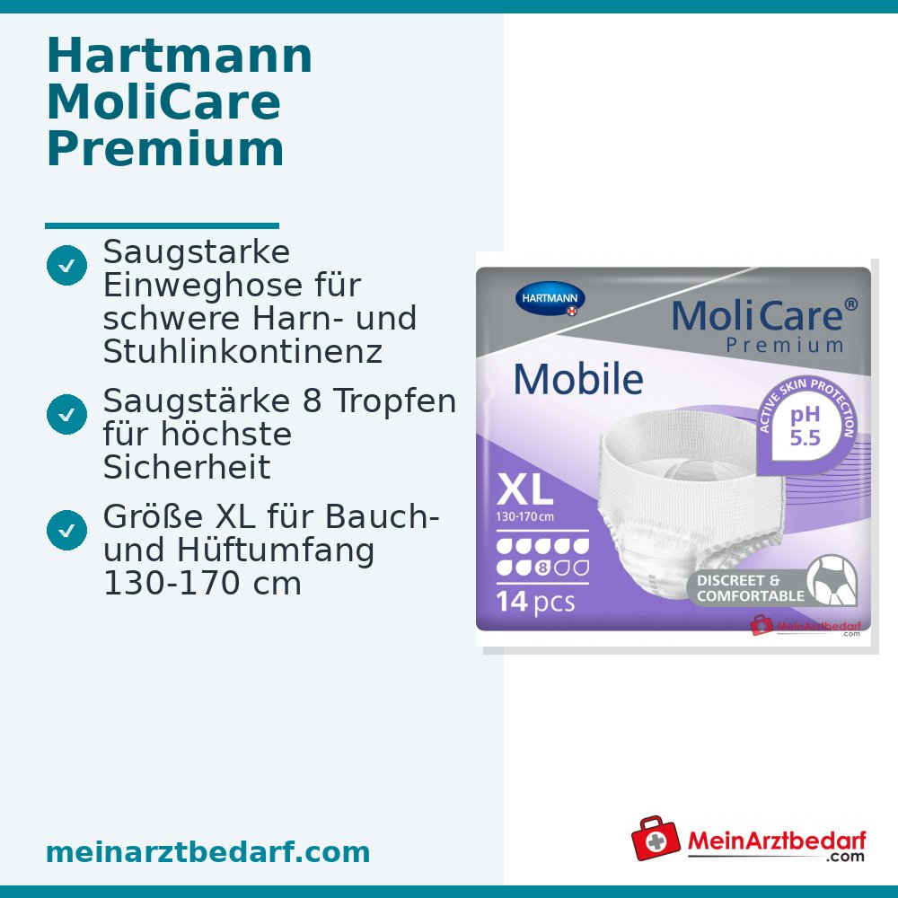 MoliCare Premium Mobile 8 Tropfen Einweghose XL, 56 St.