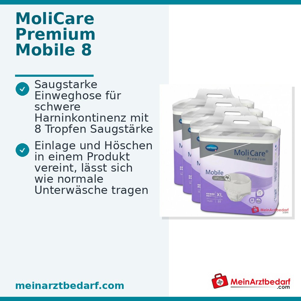 MoliCare Premium Mobile 8 Tropfen Einweghose XL, 56 St.