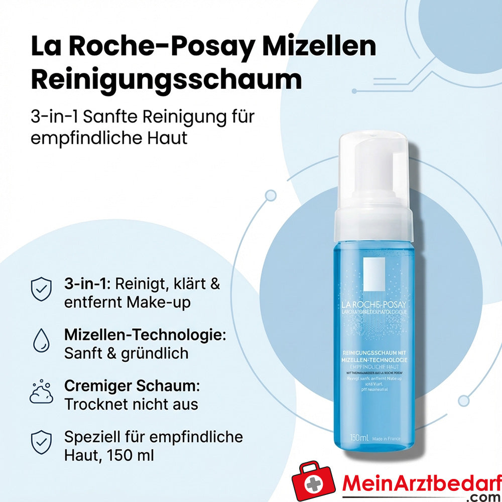 La Roche-Posay Mizellen Reinigungsschaum 3‑in‑1 Schaum 150 ml