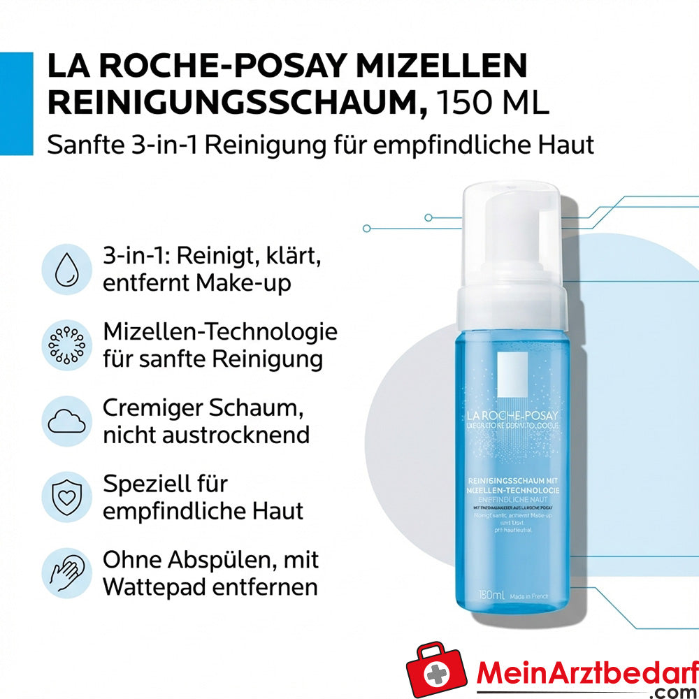 La Roche-Posay Mizellen Reinigungsschaum 3‑in‑1 Schaum 150 ml