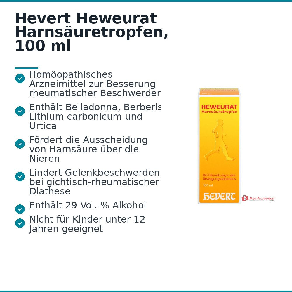 Hevert Heweurat gotas de ácido úrico, 100 ml
