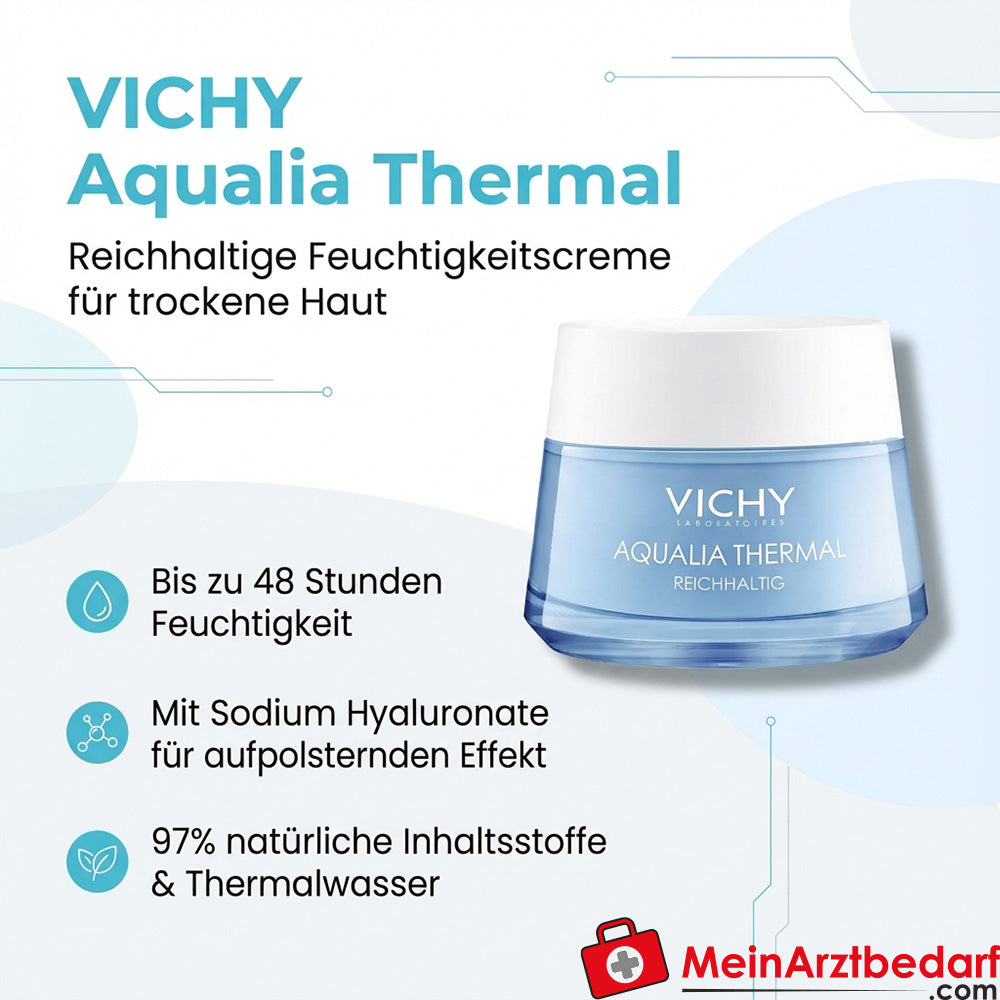 VICHY Aqualia Thermal Crème Hydratante Riche au Hyaluron, Pot 50 ml