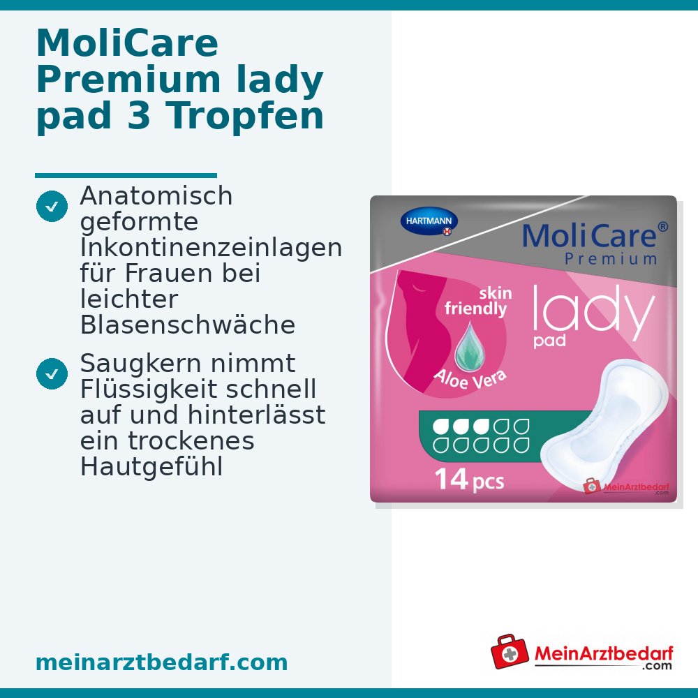 Hartmann MoliCare Premium lady pad 3 Tropfen Inkontinenzeinlagen, 168 Stück