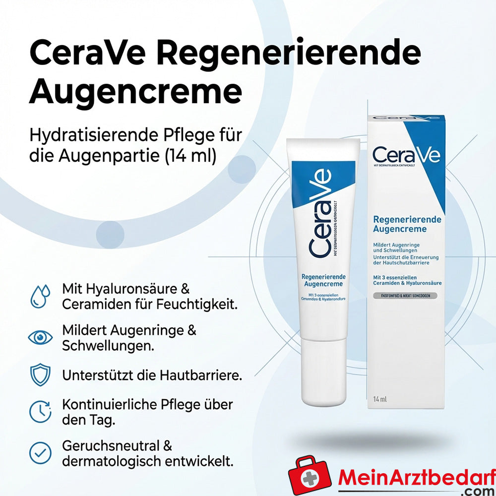 CeraVe Regenerierende Augencreme mit Hyaluronsäure und Ceramiden 14 ml
