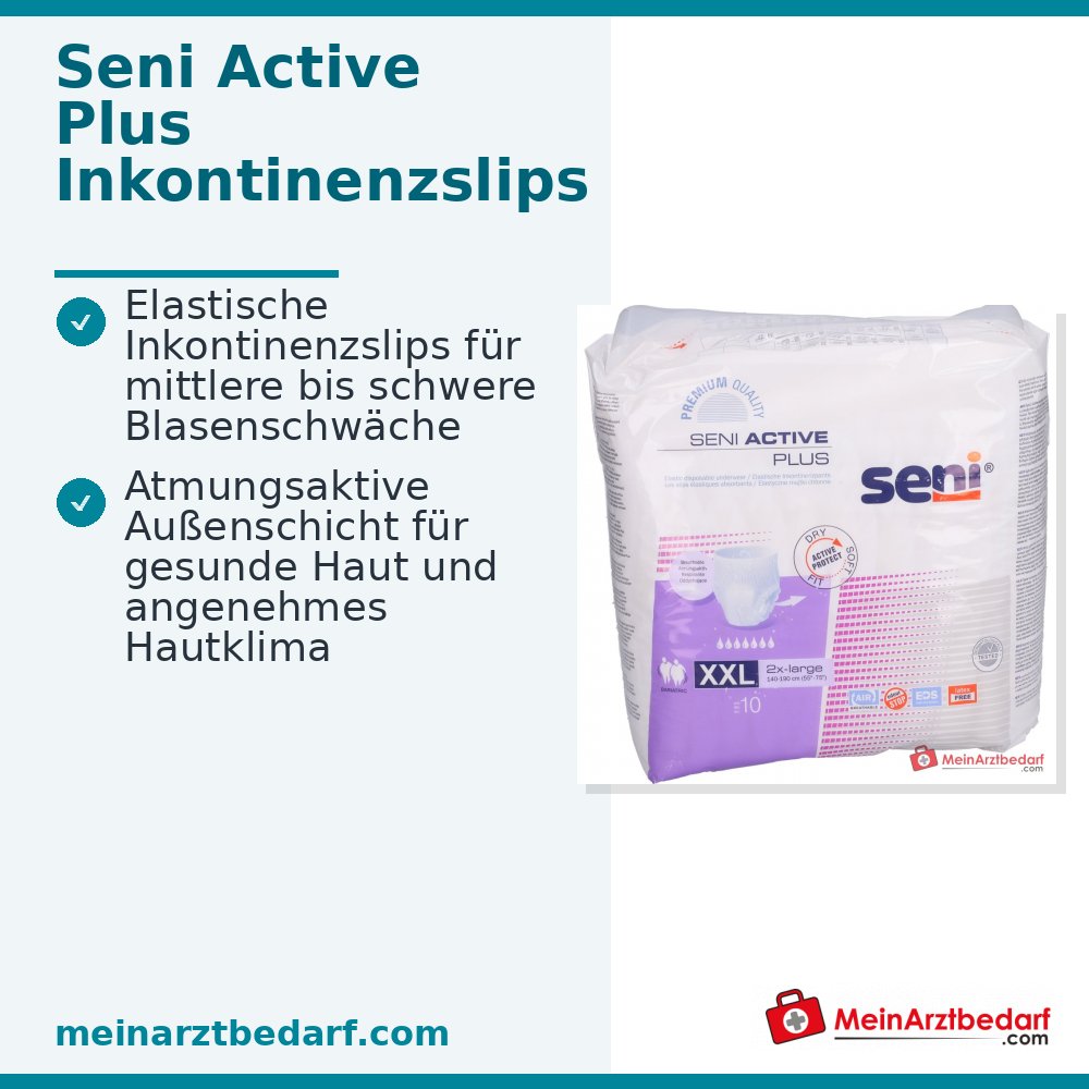 SENI Active Plus incontinentieslip voor eenmalig gebruik XXL heupomvang 140-190 cm, ademend, natheidsindicator