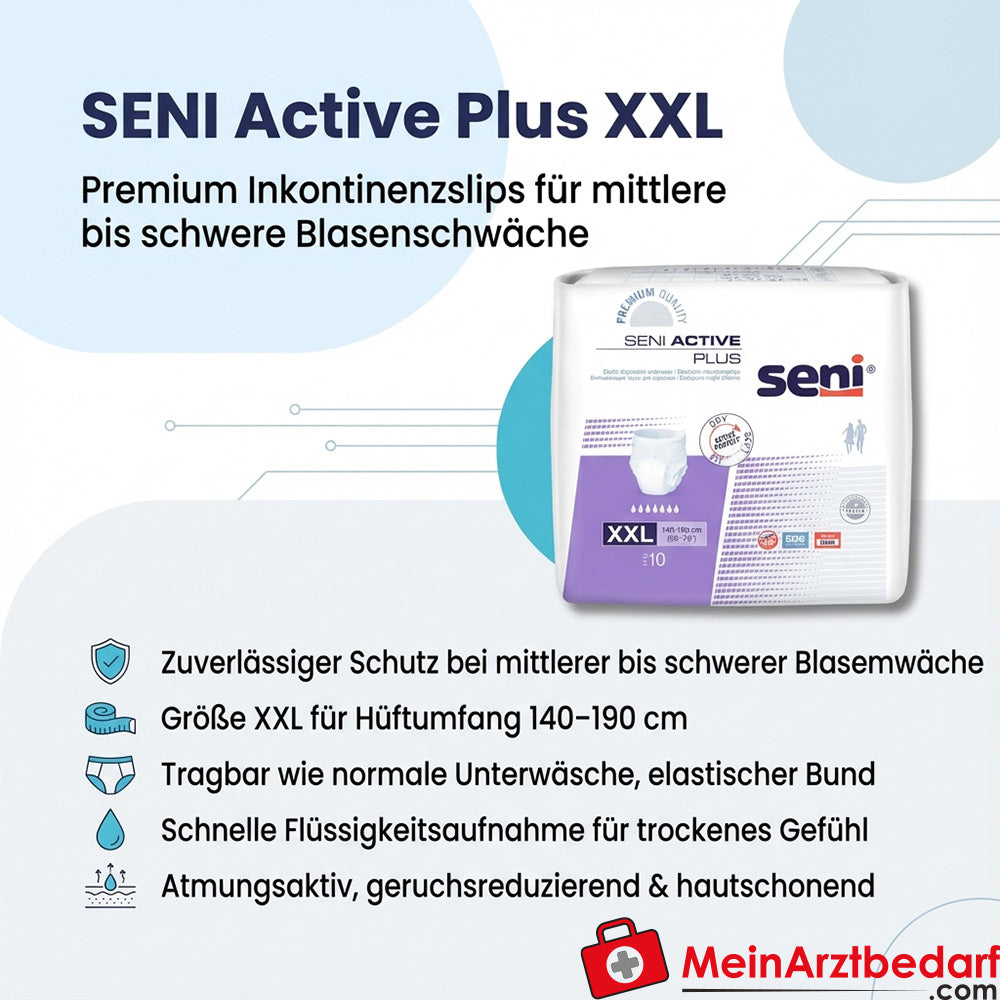 SENI Active Plus incontinentieslip voor eenmalig gebruik XXL heupomvang 140-190 cm, ademend, natheidsindicator