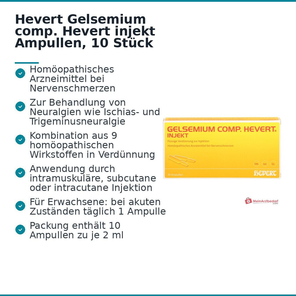 Ampoules injectables Hevert Gelsemium comp., 10 pièces.