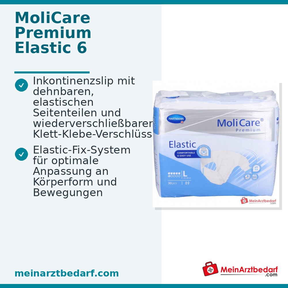 MoliCare Premium Elastic 6 druppels incontinentieslip maat L, 90 stuks.