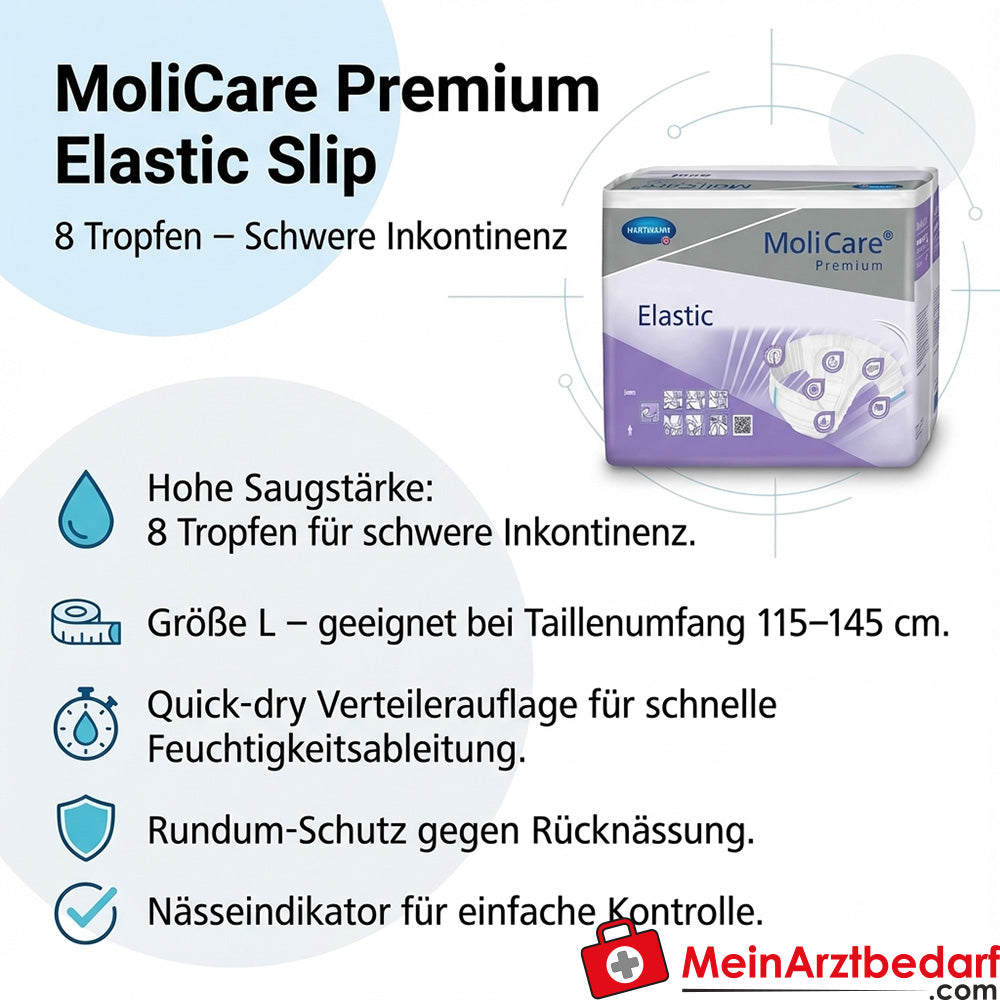 MoliCare Premium Elastic Slip 8 gouttes Slip pour incontinence taille L 72 pcs.