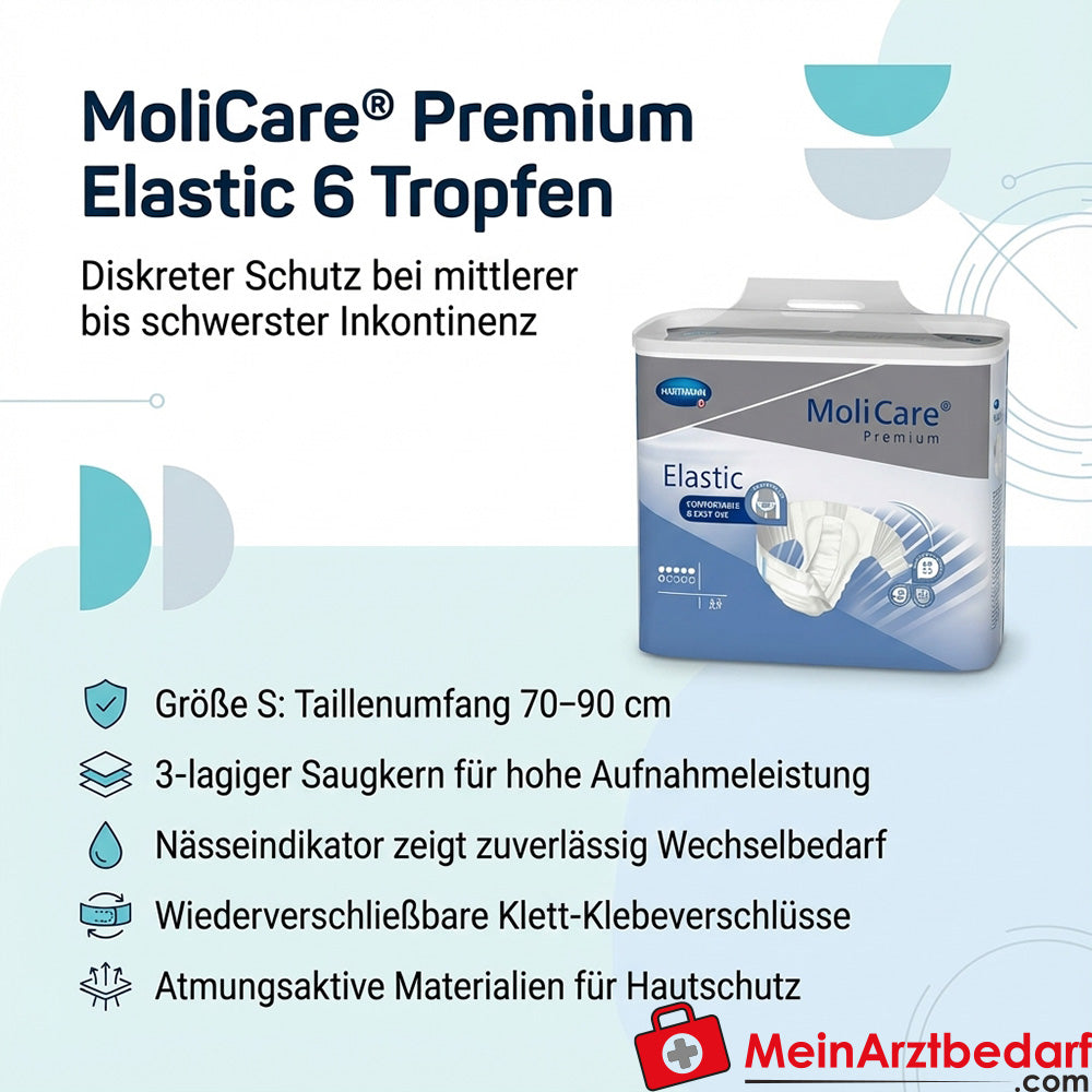 MoliCare Premium Elastic Slip Incontinence 6 gouttes taille S (70-90 cm)