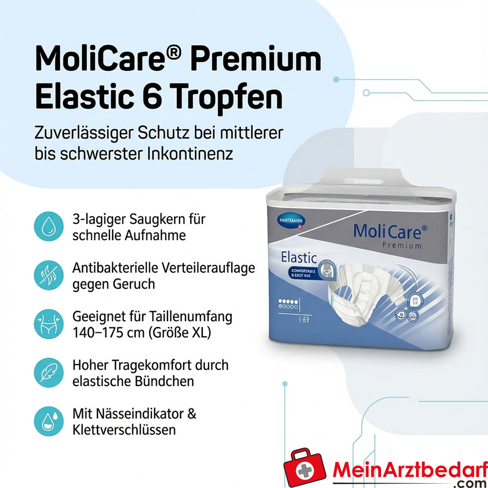 MoliCare Premium Elastic 6 Tropfen Inkontinenz-Slip XL (140–175 cm)