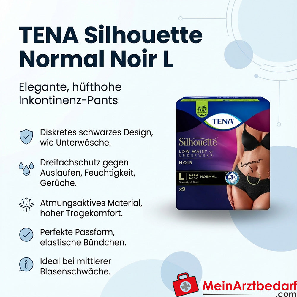 TENA Silhouette Normal Noir incontinentiebroekje L medium absorptievermogen