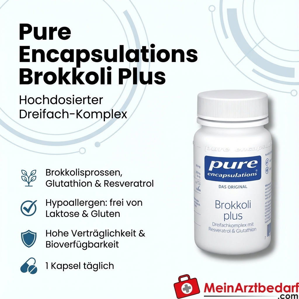 Pure Encapsulations Broccoli Plus Capsules 250 mg broccolikiemen / 250 mg glutathion / 15 mg resveratrol 30 Capsules