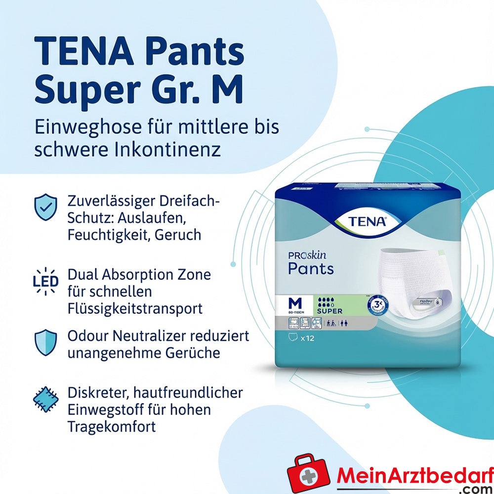 TENA Pants Super taille M Culotte jetable pour incontinence moyenne à forte