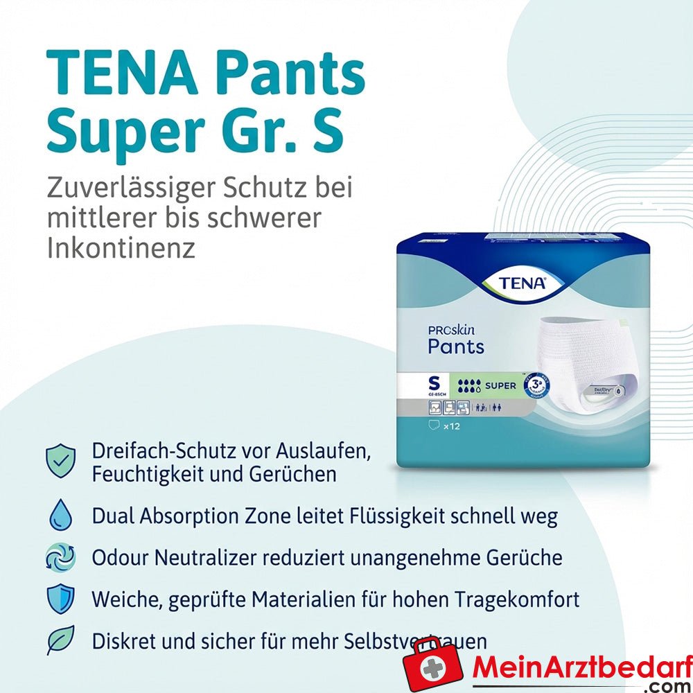 Tena Pants Super culottes jetables pour incontinence modérée à forte, Small, 48 pièces.