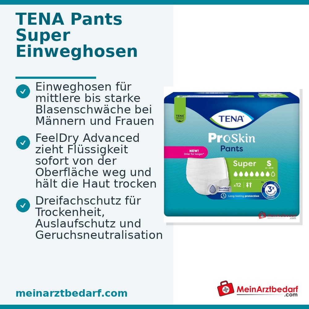 Tena Pants Super culottes jetables pour incontinence modérée à forte, Small, 48 pièces.
