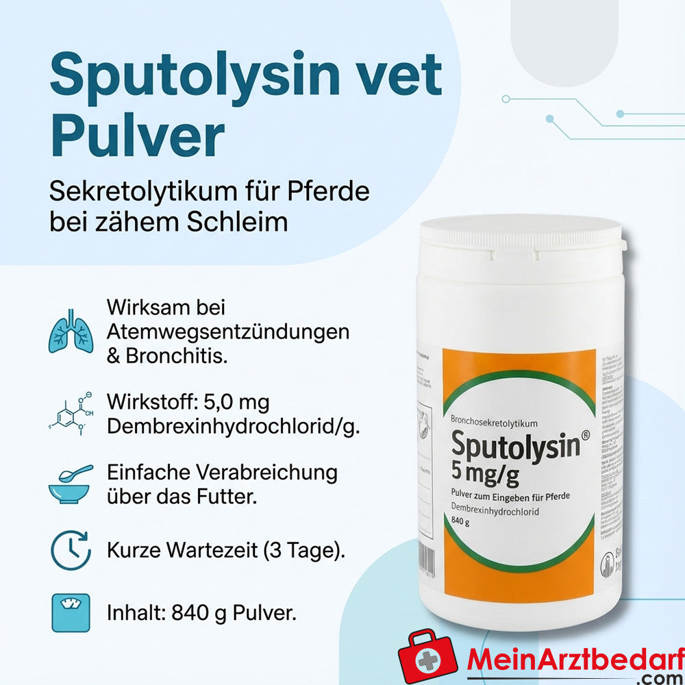 Sputolysin vet polvo 5,0 mg dembrexin clorhidrato/g para caballos 840 g