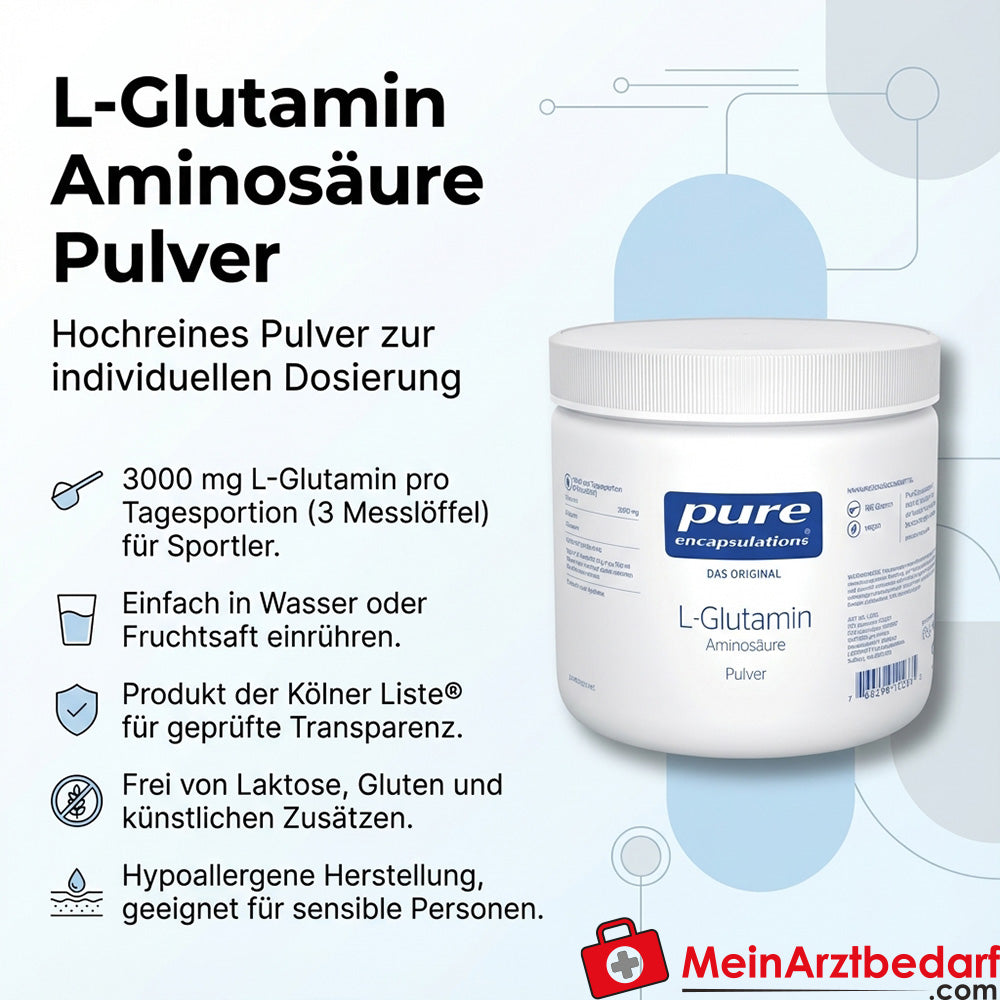 Pure Encapsulations L-Glutamine en poudre 3.000 mg/portion 186 g (60 portions)