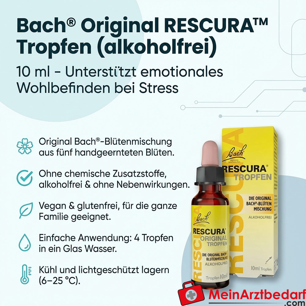 Bach RESCURA ORIGINAL Blütenmischung alkoholfreie Tropfen 10 ml