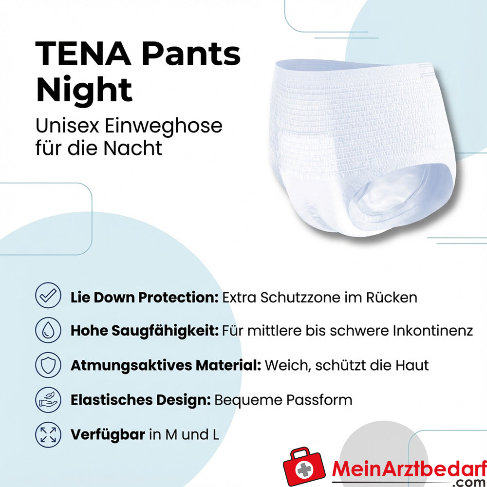 TENA Pants Night Super Einweghose Unisex M Nacht mit Lie-Down-Protection