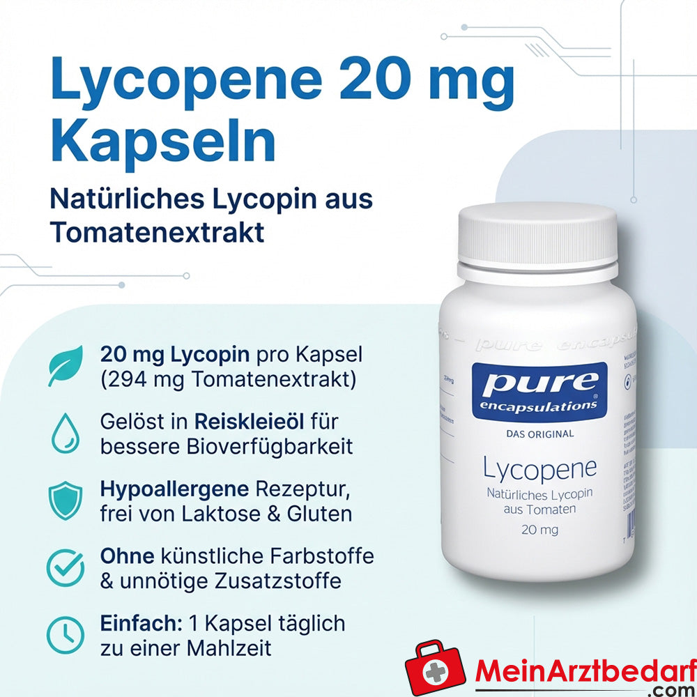 Pure Encapsulations Lycopène 20 mg gélules (extrait de tomate) 60 pièces