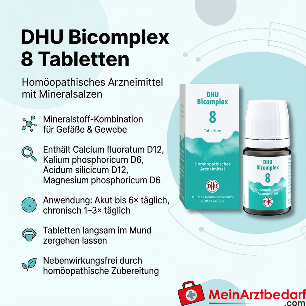 DHU Bicomplex 8 Calcium fluoratum / Kalium phosphoricum / Magnesium phosphoricum / Silicea Comprimés, 150 pièces.