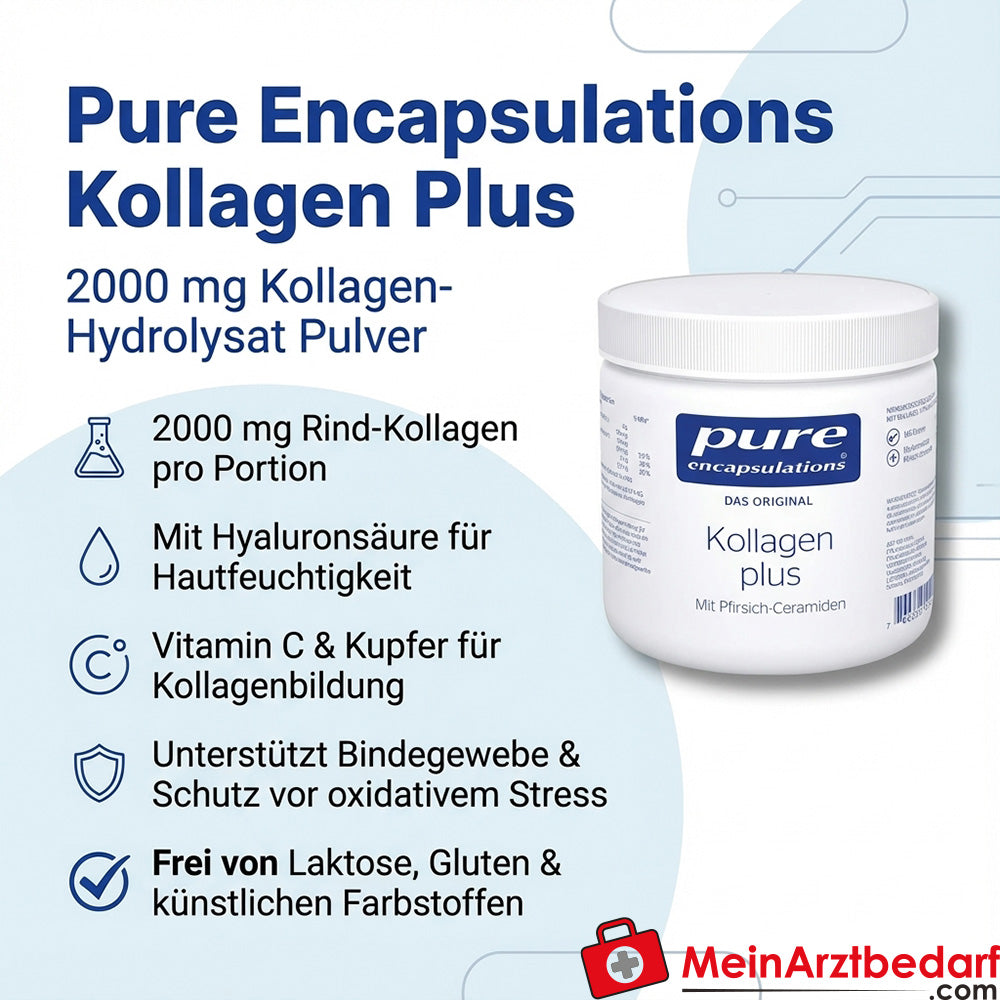 Pure Encapsulations Collagène Plus 2000 mg Poudre d'hydrolysat de collagène