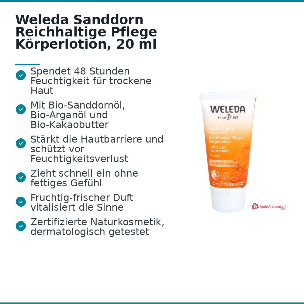 Weleda Sea Buckthorn Bogate Odżywienie Balsam do Ciała, 20 ml