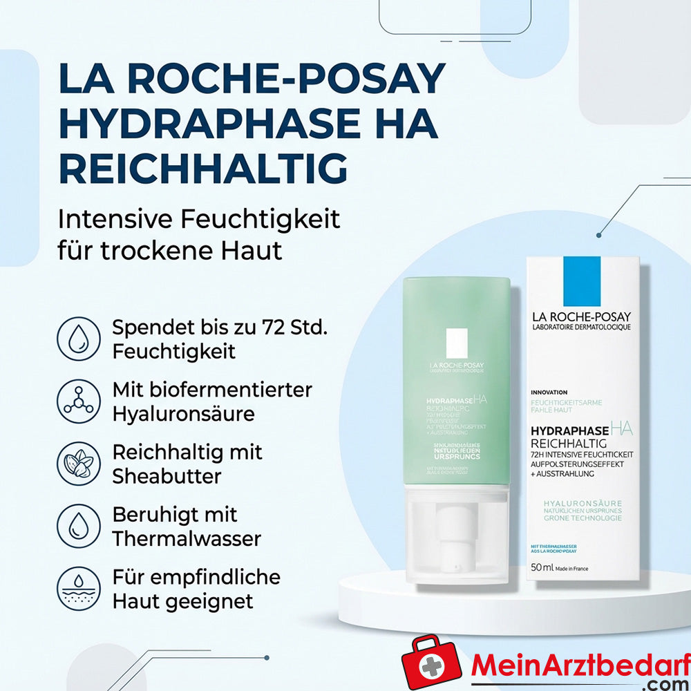 La Roche Hydraphase HA Bogaty krem do twarzy z kwasem hialuronowym 50 ml