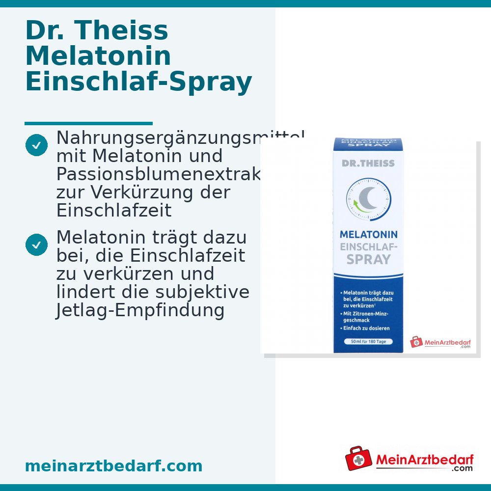 Dr. Theiss Melatonin Spray pour le sommeil Melatonin / Extrait de fleurs de la passion, spray buccal, 50 ml