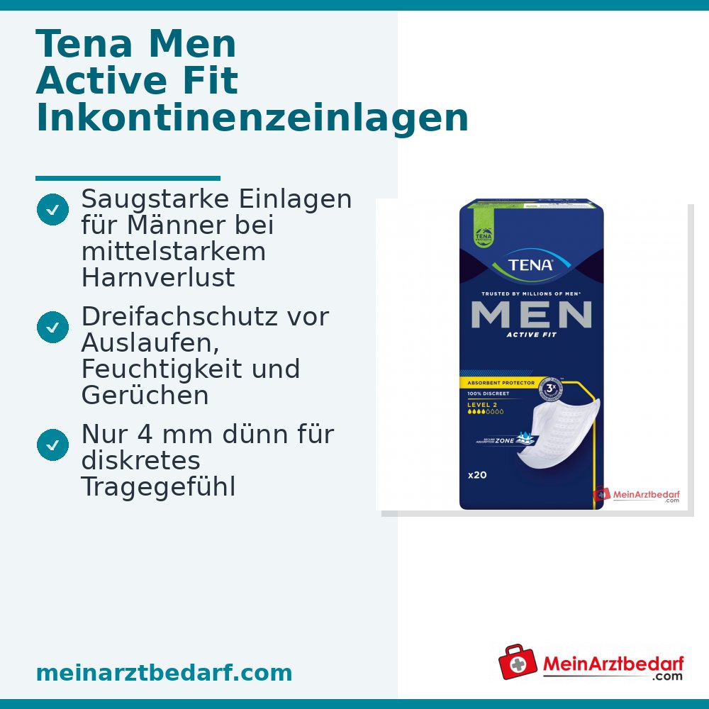 TENA Men Active Fit Protections niveau 2 pour hommes incontinence moyenne