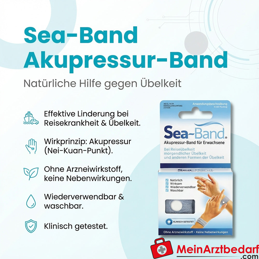 Fascia di agopressione Sea-Band contro la nausea bracciale 2 pezzi