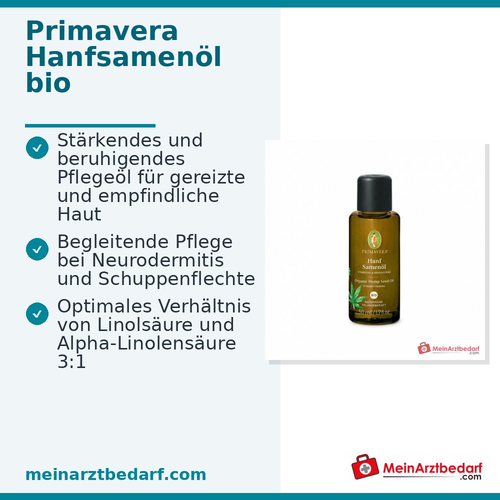 PRIMAVERA aceite de semillas de cáñamo aceite de cuidado orgánico para pieles sensibles, secas y maduras