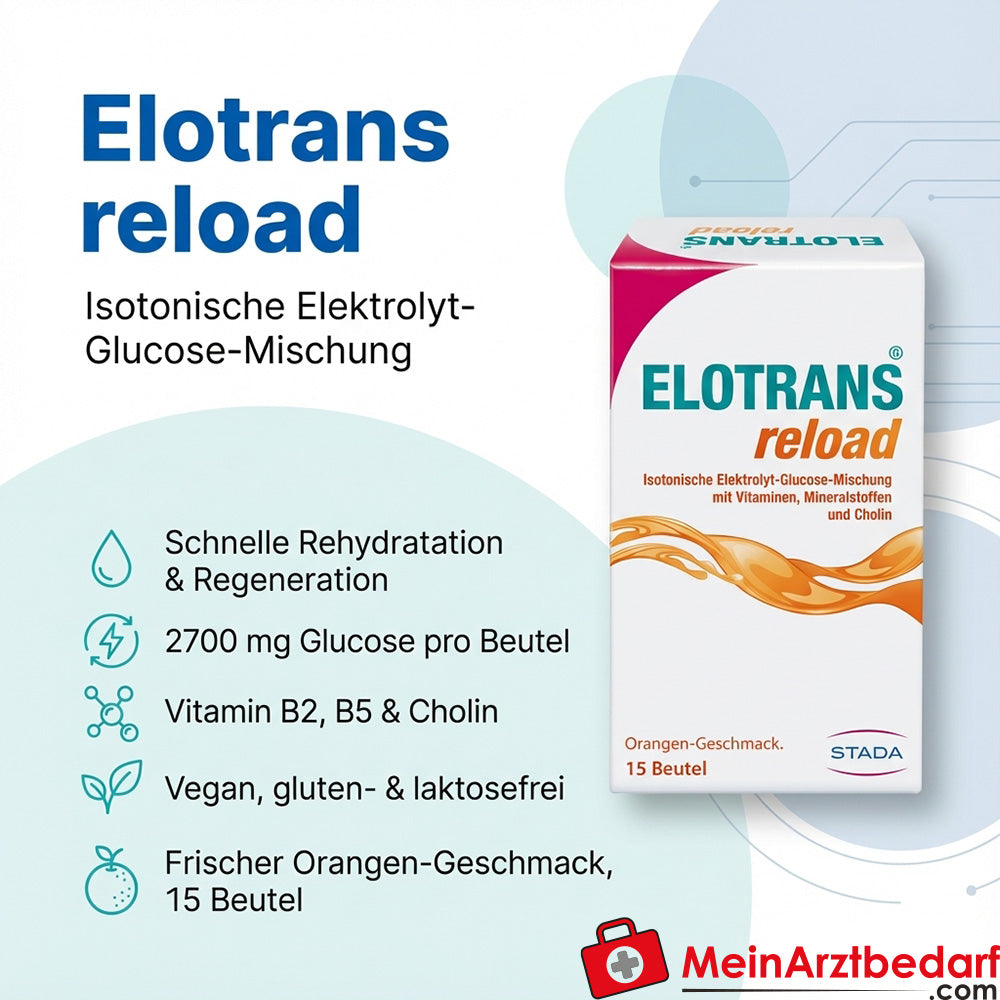 Elotrans reload elektrolyt-glucose drinkpoeder 2700 mg glucose/zak 15 x 7,57 g