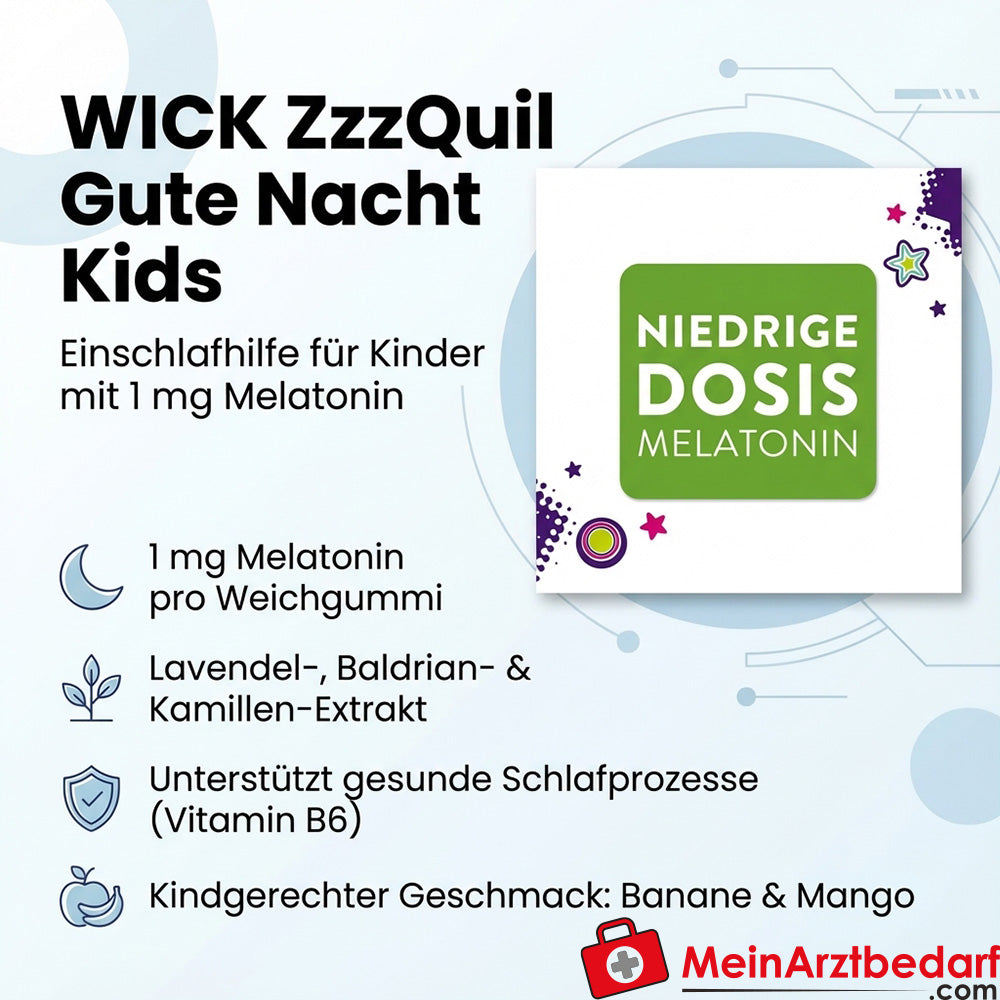 WICK ZzzQuil Good Night Kids Melatonine 1 mg zachte kauwgom 30 stuks