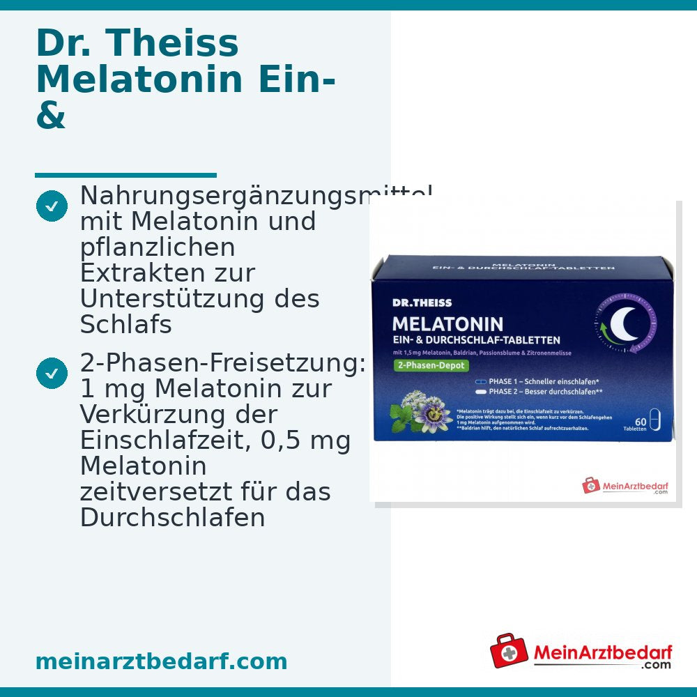 Dr. Theiss Comprimés pour s'endormir et rester éveillé Mélatonine 1,5 mg 60 pièces