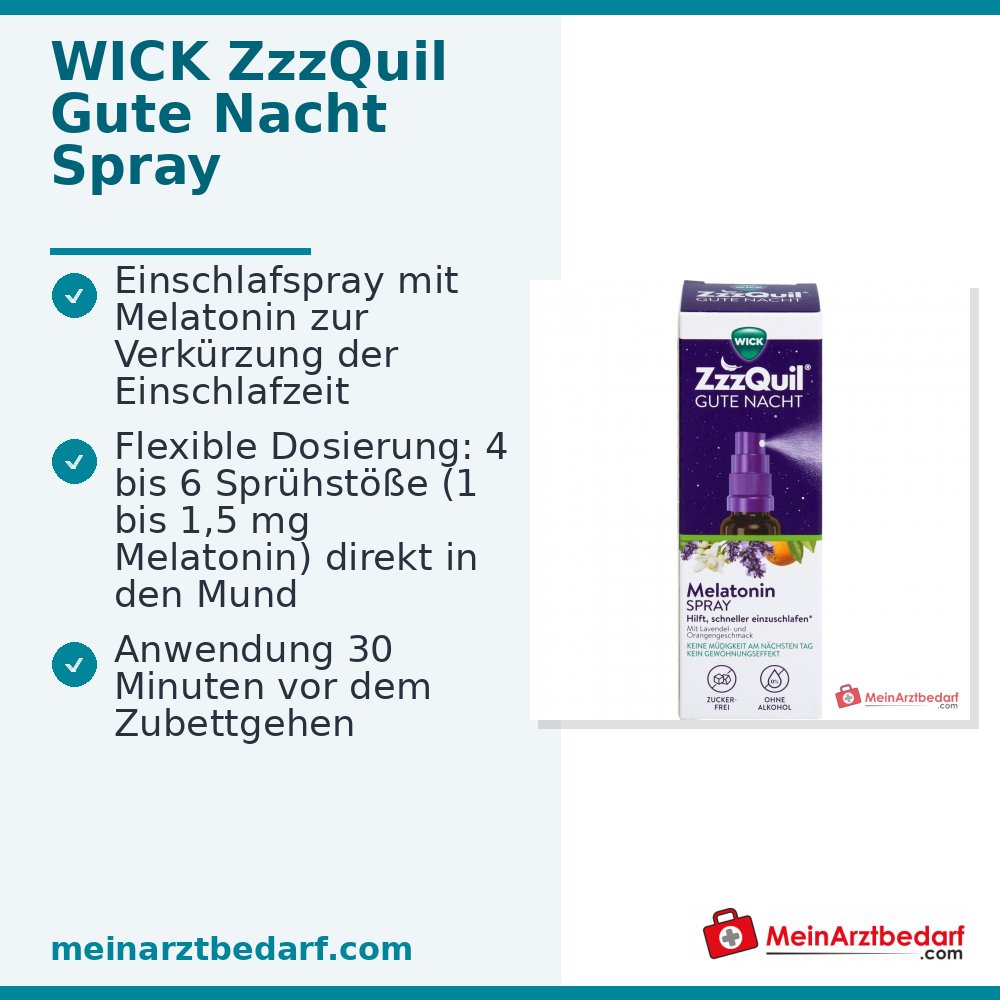 WICK ZzzQuil Good Night Spray Melatonine 1-1,5 mg per dosis Slaapspray 30 ml