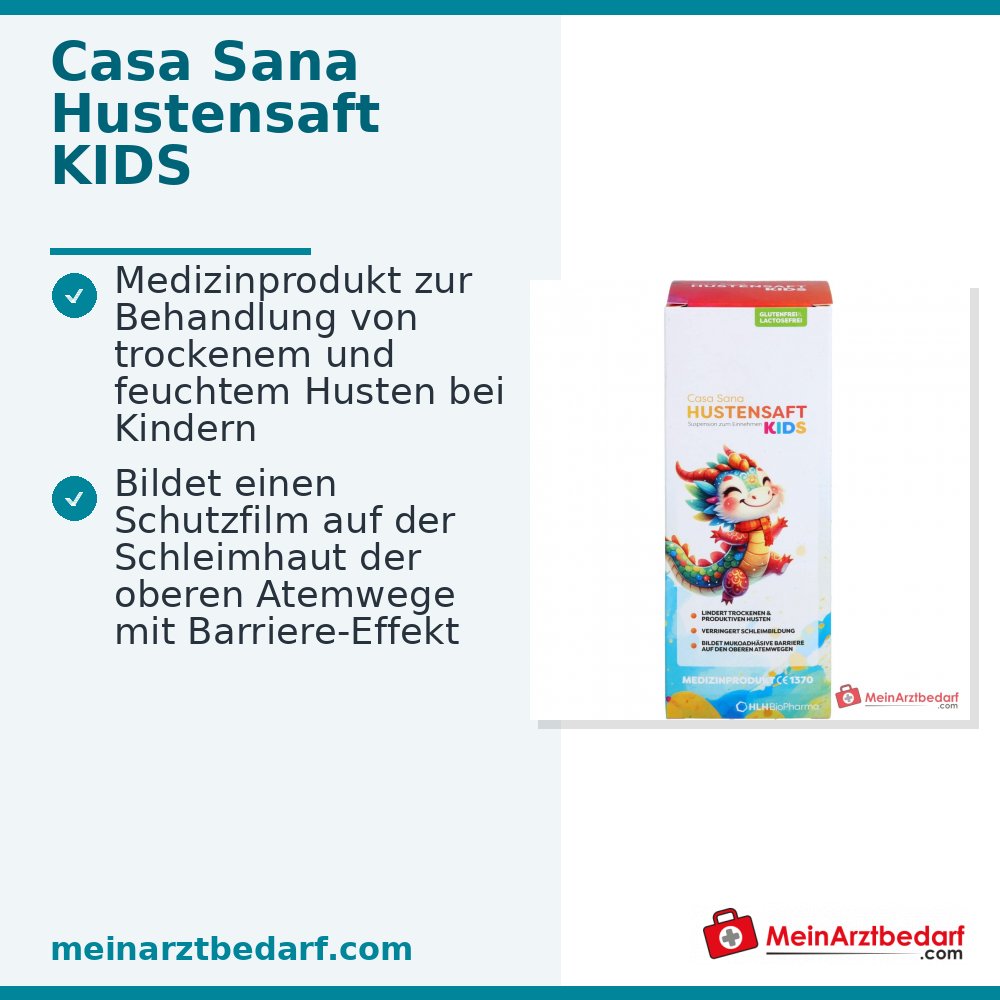 Casa Sana Hoestsiroop Kinderen met honing, weegbree & propolis 200 ml