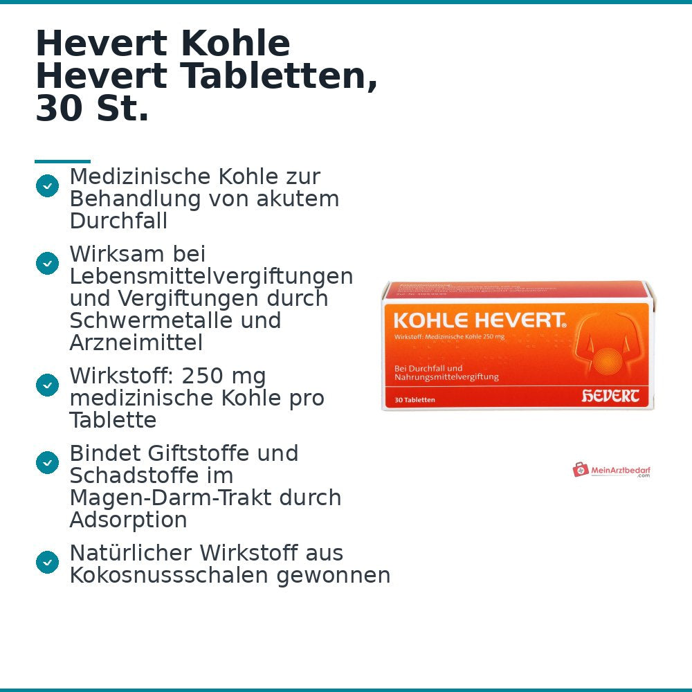 Hevert Kohle Tabletten, 30 St.