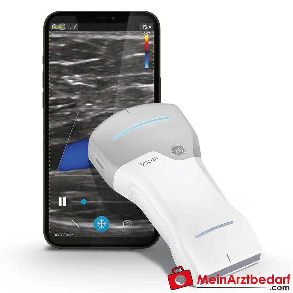 Vscan Air CL handheld echografiesysteem met convexe lineaire dubbele sonde