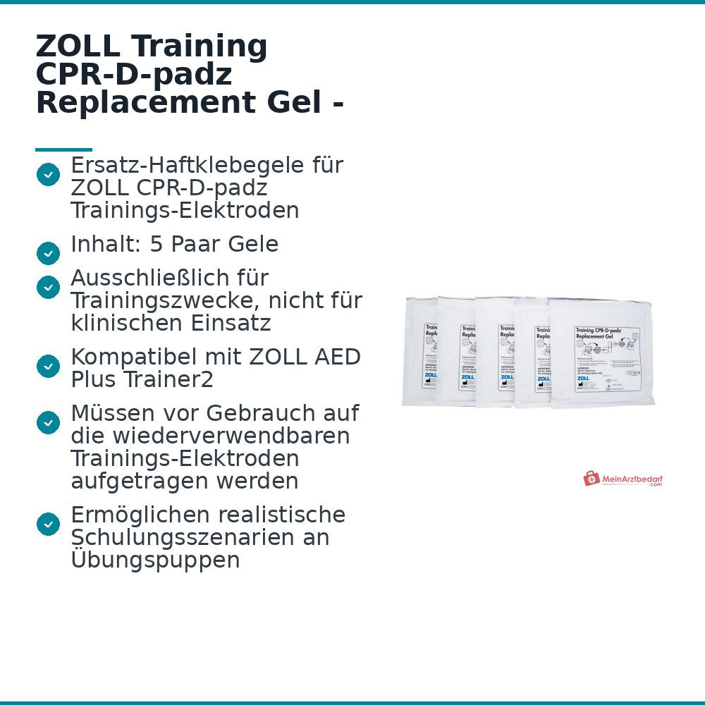 ZOLL Gel Padz pour électrodes d'entraînement CPR-D, 5 paires