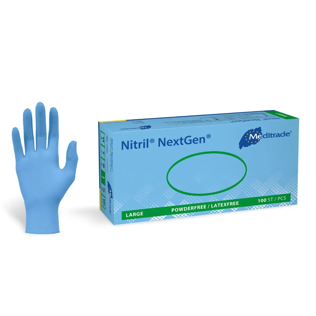 Meditrade Nitril NextGen Untersuchungshandschuhe blau, 100 Stk.