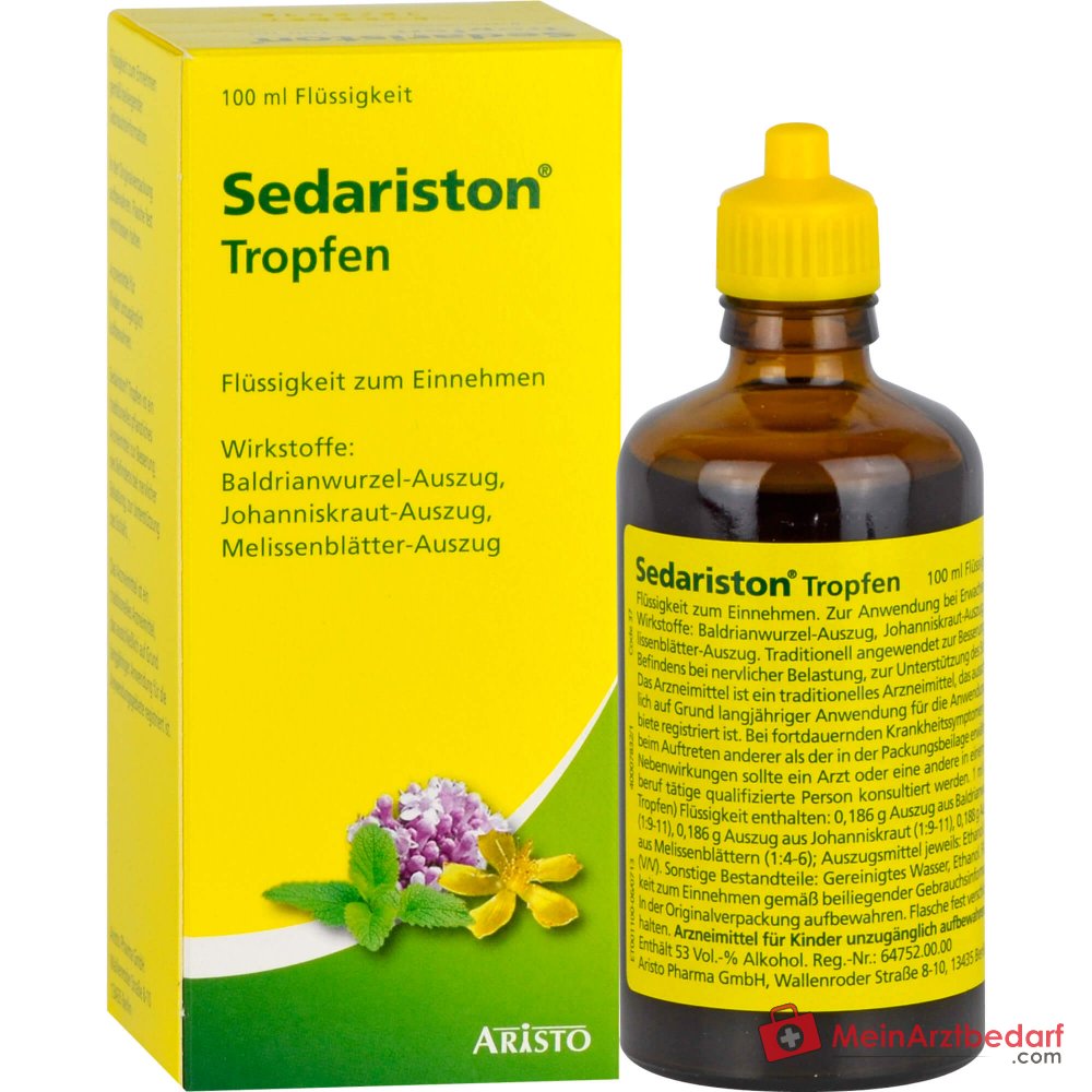 Sedariston gotas extractos de valeriana, hipérico y melisa