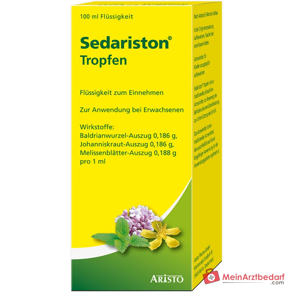 Sedariston gotas extractos de valeriana, hipérico y melisa
