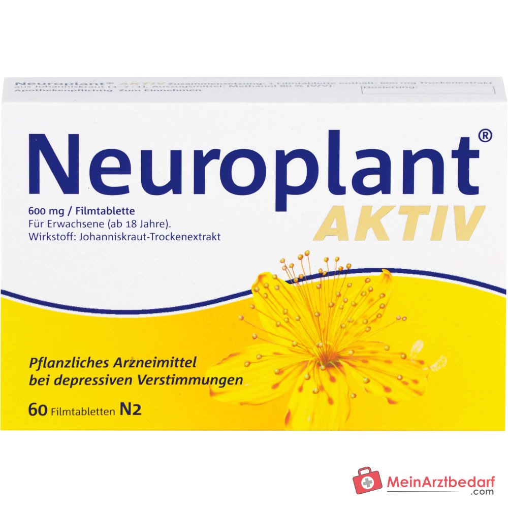 Dr. Willmar Schwabe Neuroplant Aktiv extracto seco de hierba de San Juan Comprimidos recubiertos 600 mg, 100 uds.